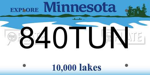 840TUN Minnesota License Plate