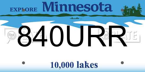 840URR Minnesota License Plate