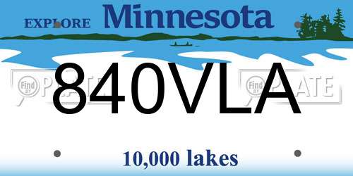 840VLA Minnesota License Plate