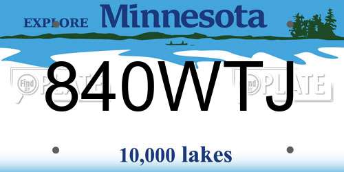 840WTJ Minnesota License Plate