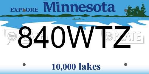 840WTZ Minnesota License Plate