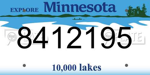 8412195 Minnesota License Plate