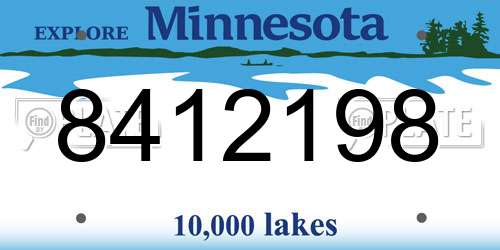 8412198 Minnesota License Plate