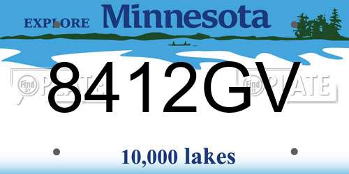 8412GV Minnesota License Plate