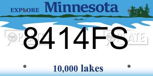 8414FS Minnesota License Plate