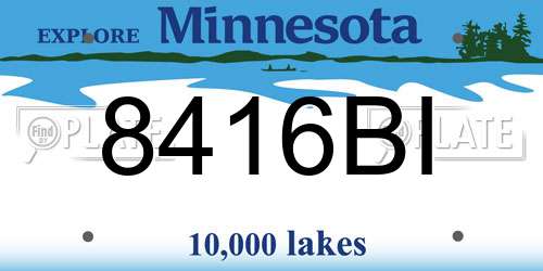 8416BI Minnesota License Plate