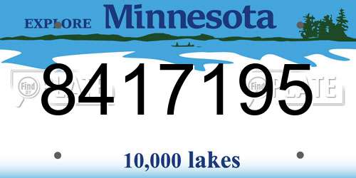 8417195 Minnesota License Plate