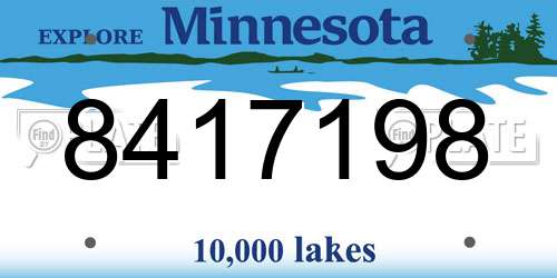 8417198 Minnesota License Plate