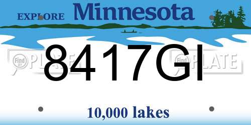 8417GI Minnesota License Plate