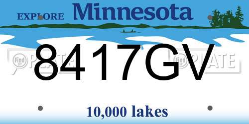 8417GV Minnesota License Plate