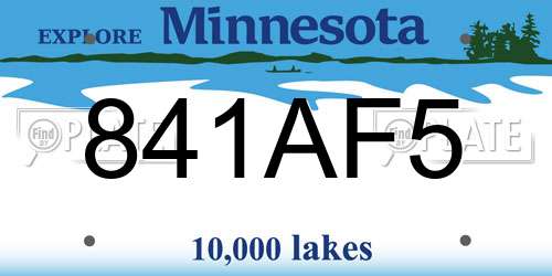 841AF5 Minnesota License Plate