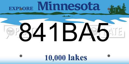 841BA5 Minnesota License Plate