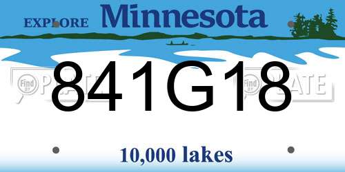 841G18 Minnesota License Plate
