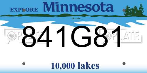 841G81 Minnesota License Plate