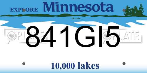841GI5 Minnesota License Plate
