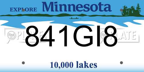 841GI8 Minnesota License Plate