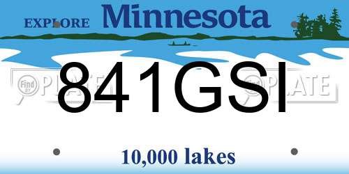 841GSI Minnesota License Plate