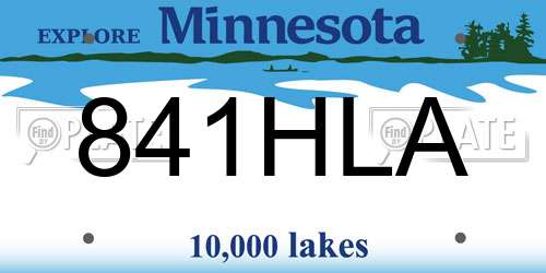 841HLA Minnesota License Plate