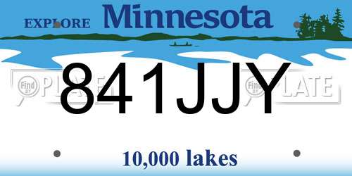 841JJY Minnesota License Plate