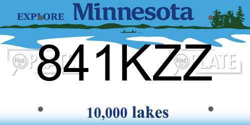 841KZZ Minnesota License Plate