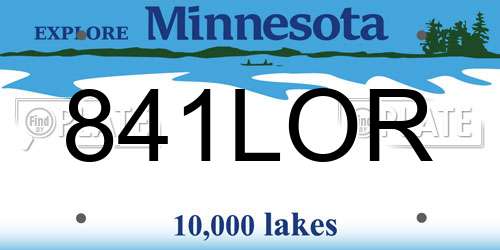 841LOR Minnesota License Plate