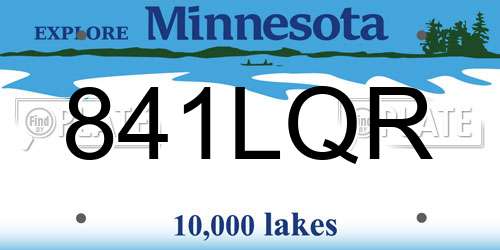 841LQR Minnesota License Plate