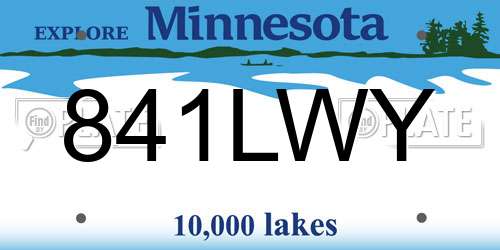 841LWY Minnesota License Plate
