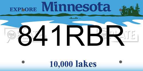 841RBR Minnesota License Plate