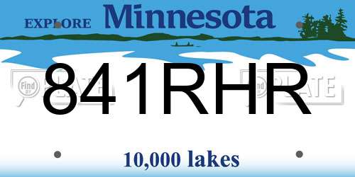 841RHR Minnesota License Plate