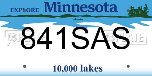 841SAS Minnesota License Plate