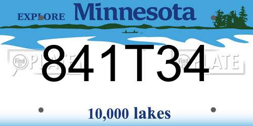 841T34 Minnesota License Plate