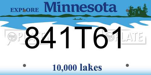 841T61 Minnesota License Plate