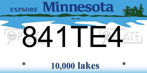 841TE4 Minnesota License Plate