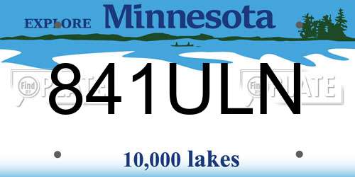 841ULN Minnesota License Plate