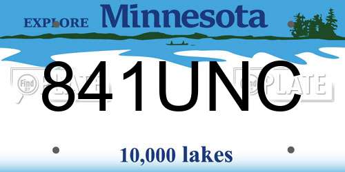 841UNC Minnesota License Plate