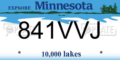 841VVJ Minnesota License Plate