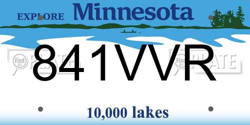 841VVR Minnesota License Plate