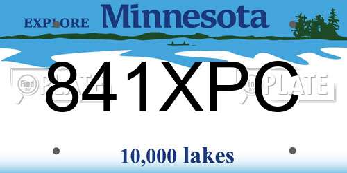 841XPC Minnesota License Plate