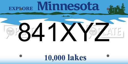 841XYZ Minnesota License Plate