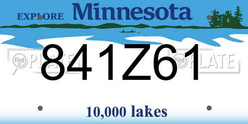 841Z61 Minnesota License Plate