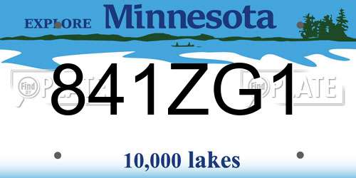 841ZG1 Minnesota License Plate