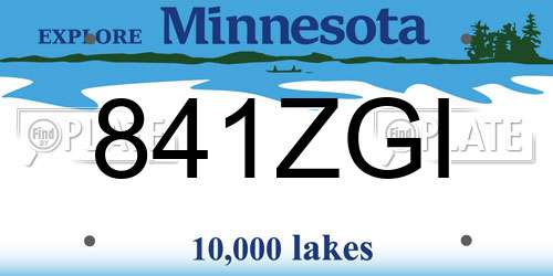 841ZGI Minnesota License Plate