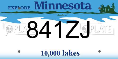 841ZJ Minnesota License Plate
