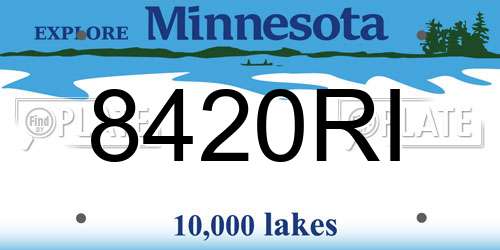 8420RI Minnesota License Plate