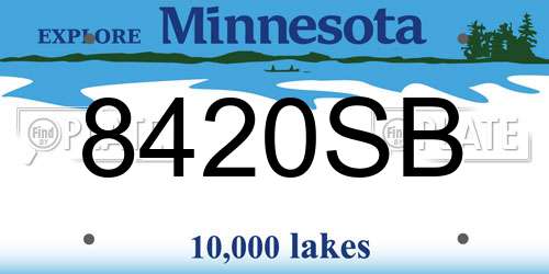 8420SB Minnesota License Plate