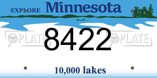 8422 Minnesota License Plate