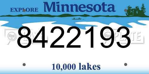 8422193 Minnesota License Plate