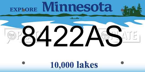 8422AS Minnesota License Plate