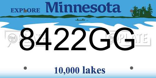 8422GG Minnesota License Plate