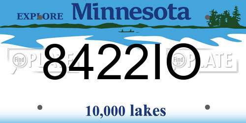 8422IO Minnesota License Plate
